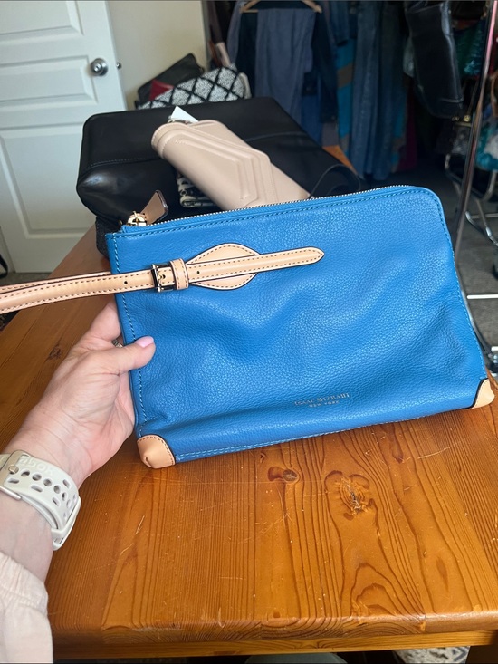 Handbags - Isaac Mizrahi Blue Leather Wristlet